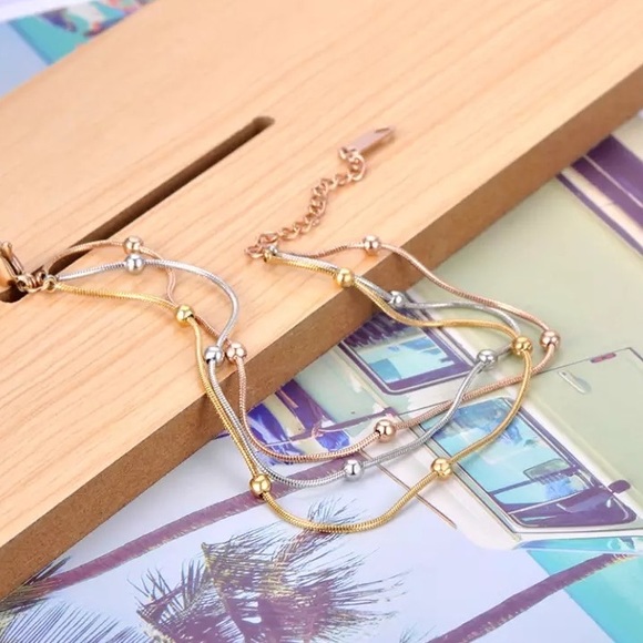 Stainless Steel 3 Layer Beaded Bohemia Bracelet - Picture 3 of 5